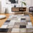 Checkered Area Rug in Patchwork Style in Beige and Grey-1195599368