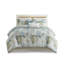 Ensemble de literie surdimensionnée en coton avec coussins décoratifs, style bleu côtier