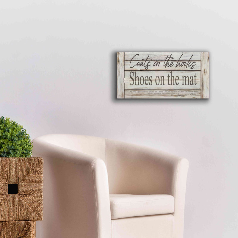 «Mud Room Rules» par Cindy Jacobs, art mural sur toile, H 12 po x l 24 po x P 0,75 po