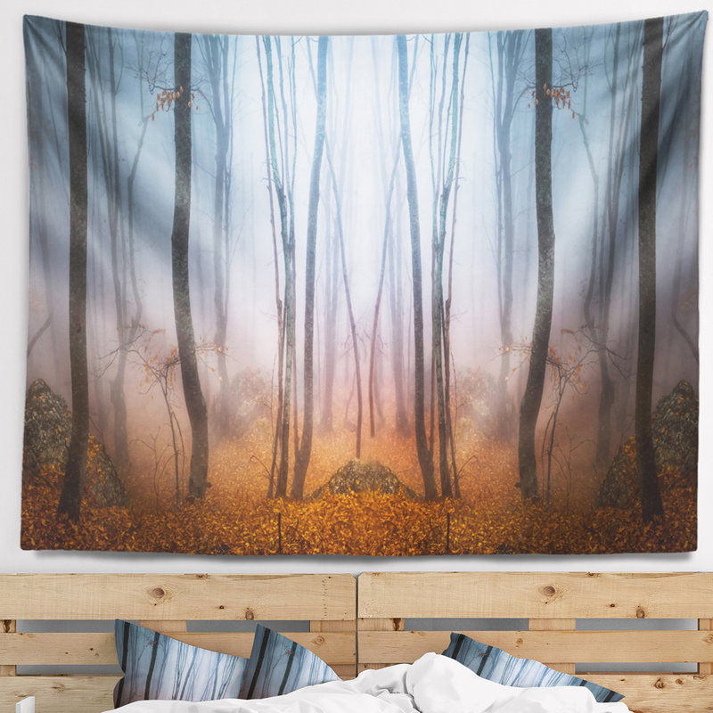 Tapisserie de forêt en polyester dense en polyester avec accessoires suspendus inclus, H 50 po x l 60 po