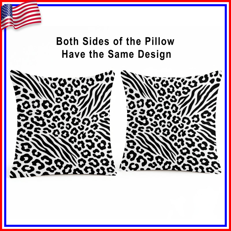 Leopard Zebra Print Double Sided Throw Pillows, 20 x 20 inches