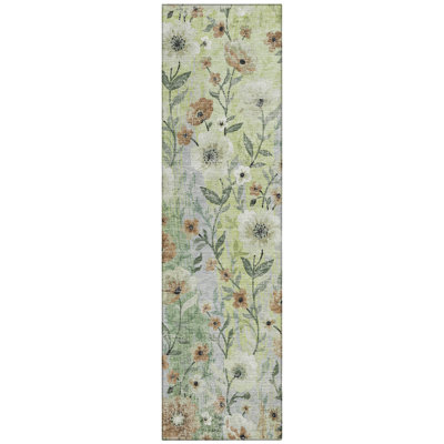 Machine Washable Indoor/Outdoor Chantille ACN2403 Floral Rug