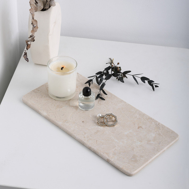 Rectangle Natural Marble Tray,Crema Beige