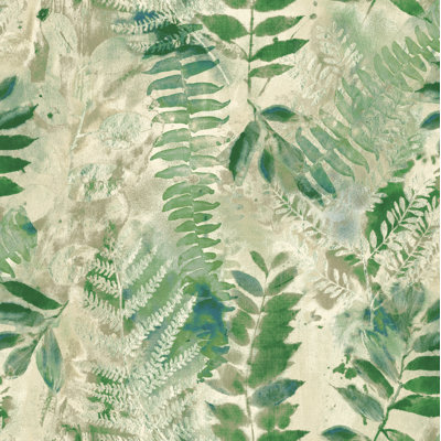 Rouleau de papier peint autocollant L 18 pi x l 20,5 po Fern Memory