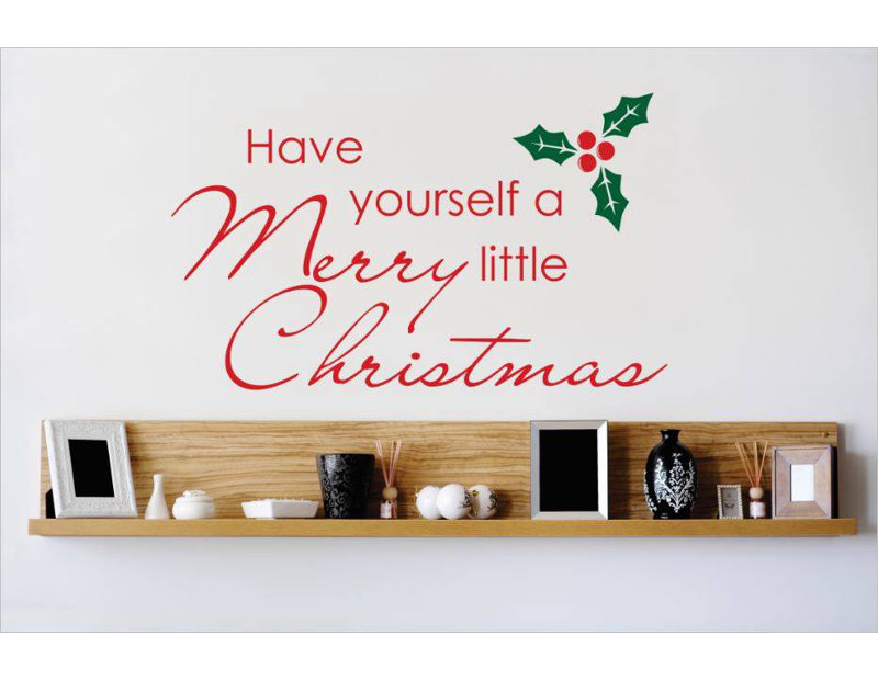 Décalcomanie murale joyeux little christmas, H 22 po x l 30 po x P 0,16 po