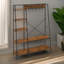 Rustic Industrial Wooden Clothes Stand Garment Rail Rack with Shoe Storage Open Wardrobe