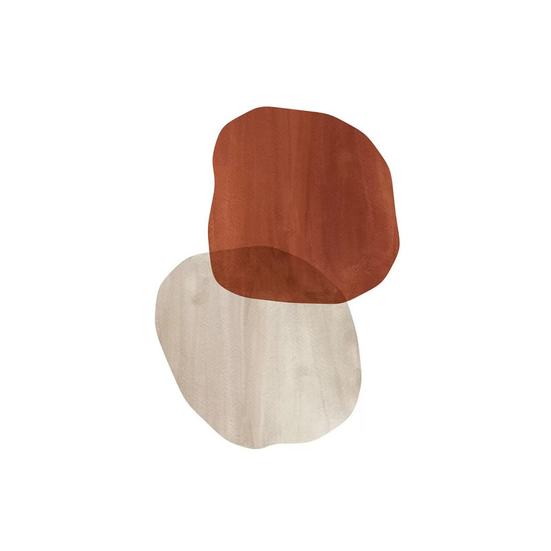 «Terracotta Fand Beige Organic Shapes», reproduction d'art sur toile tendue, H 12 po x l 8 po x P 0,75 po