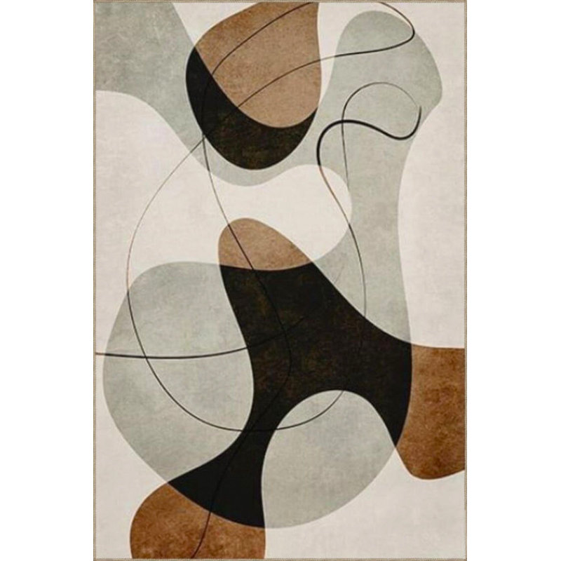 Tapis rond lavable rayé à motifs tissés, Sous-tapis rond 3 pi 3 po inclus