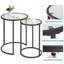 Sibrina Glass Top Side Table Set
