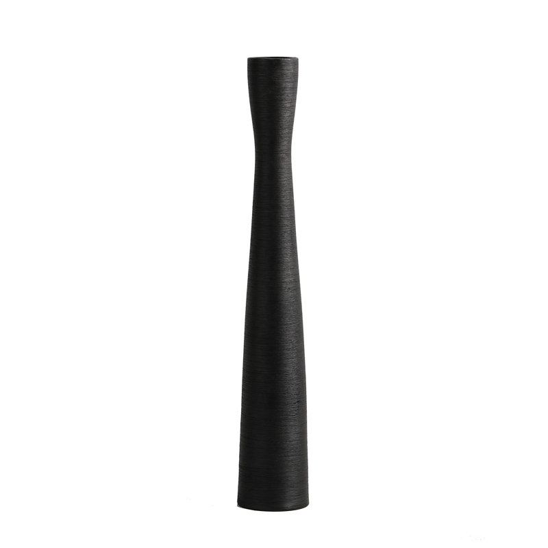 Porcelain China Floor Vase, Black, 50cm