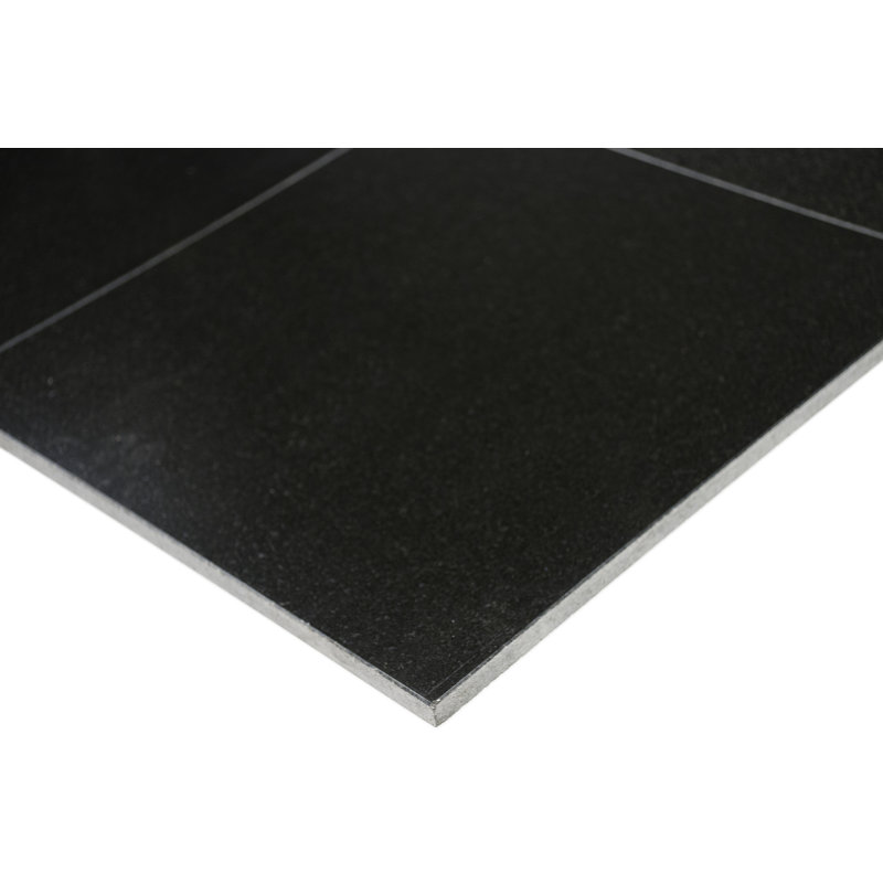12 in. x 12 in Polished Natural Stone Floor and Wall Tile, Obsidian Night