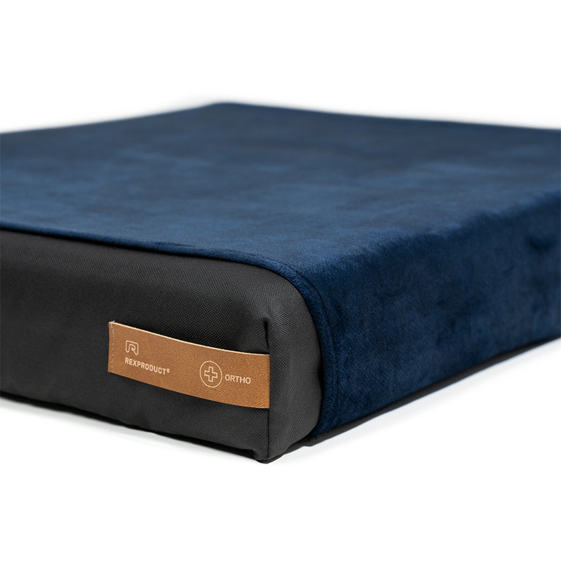 Orthopedic Polyester Pet Bed, 8cm H x 90cm W x 110cm D, Dark Blue
