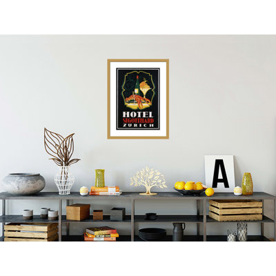 «Hotel St. Gotthard Zurich» par Otto Baumberger, impression giclée encadrée