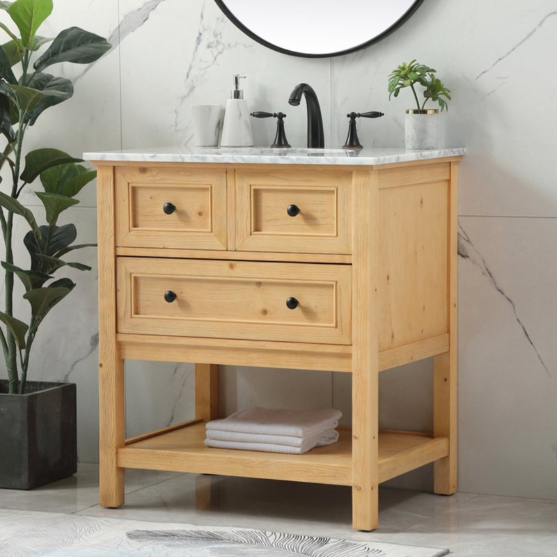 Ensemble de meuble-lavabo simple 30 po Bonsai, Naturel