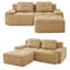 Canapé modulaire en forme de L de 82 po avec repose-pieds mobile, canapé 2 places en velours côtelé de qualité supérieure avec assise profonde, conception capitonnée et base antidérapante sans assemblage-1473275242