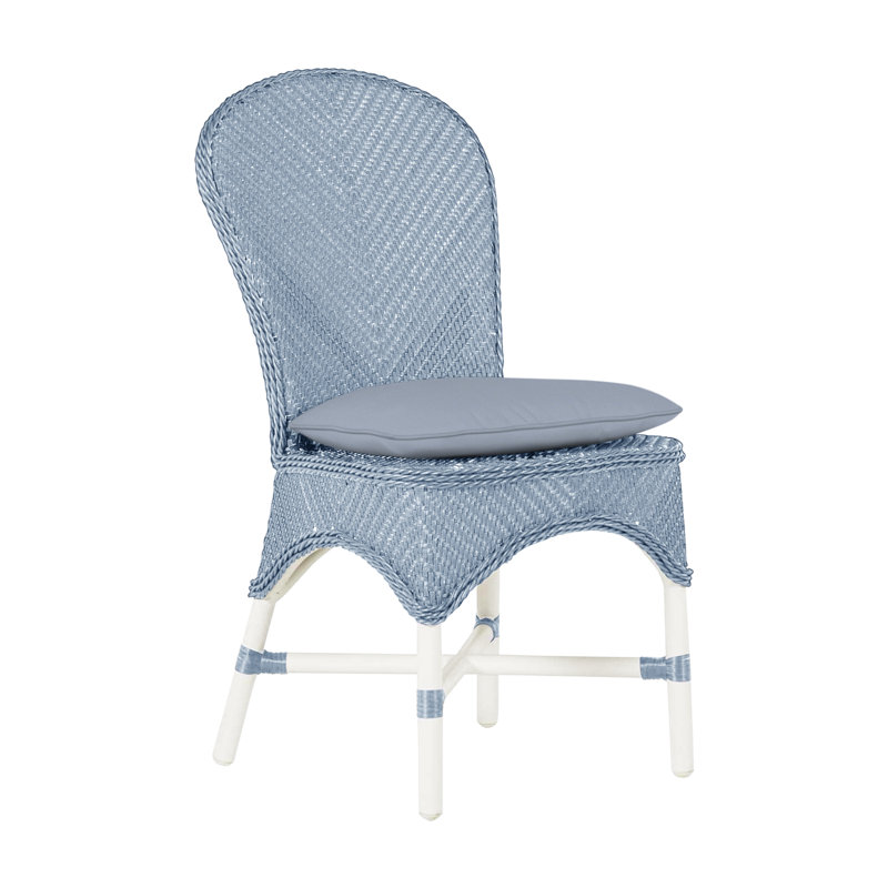 Chaise d'appoint d'extérieur Savoy N-Dura, Trépointe, Cabana à rayures minuit, Craie / chambray
