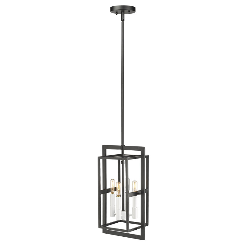 Luminaire suspendu 4 lumières, H 18 po x l 10 po x P 7 po