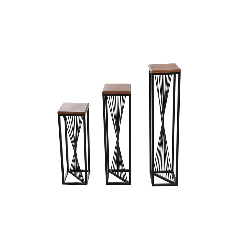 Tables gigognes en bois massif Aakash, Noir