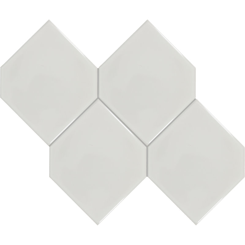 Daltile Retrospace Remix 6" x 6" Ceramic Hexagon Wall Tile (22 PC per Carton) (4.90 SQFT per Carton), Mercury Gray