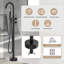 Freestanding Bathtub Faucet Floor Mounted Tub Filler with Handheld Shower, Round Dual Handle Style, Anti Tangle Shower Hose, Matte Black Bathroom Trim System, Ideal for Modern Stand Alone Bathtubs