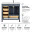 Ensemble de meuble-lavabo autoportant gris anthracite avec plateau en marbre de Carrare 36 po Anvay-895541830-889296445