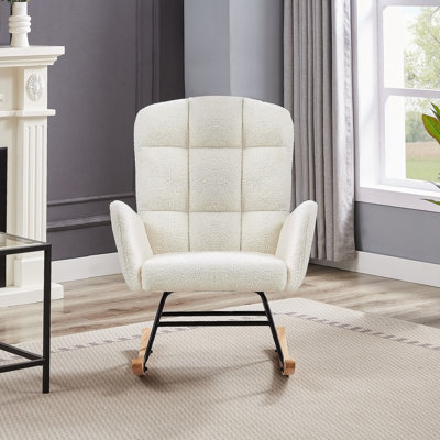Fauteuil berçant crème blanc Teddy