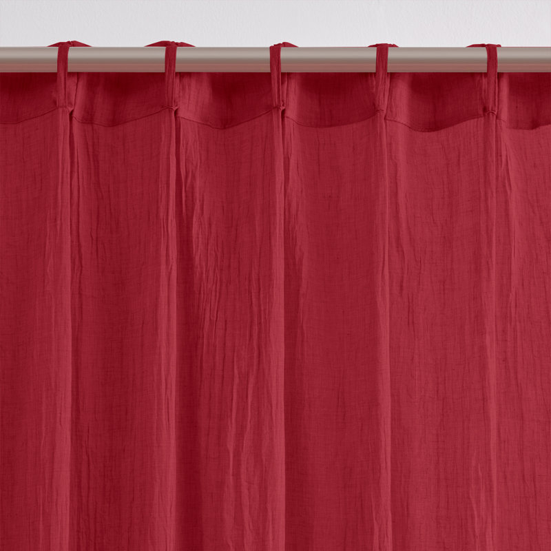Paire de rideaux en mélange de coton, 40" W x 96" L, Red