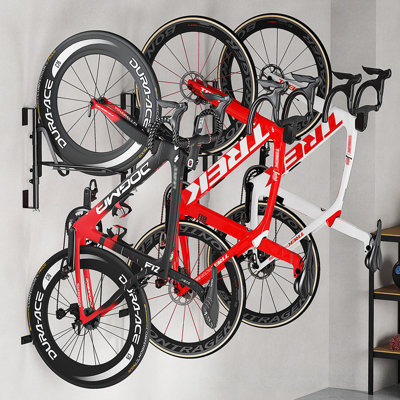 Heavy Duty Carbon Steel Bike Wall Mount Rack – Adjustable & Collapsible Garage Storage, Fits Mountain & Road Bikes – Easy Install, Secure Indoor Cycle Hanger Stand
