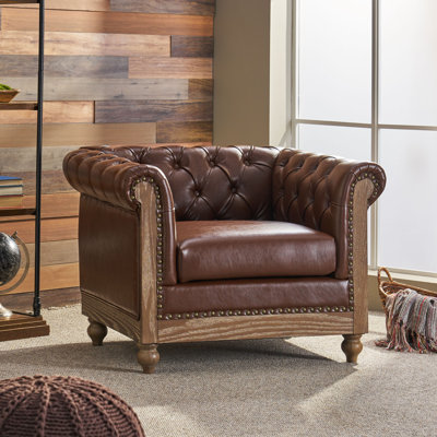 Anduin Faux Leather Chesterfield Chair