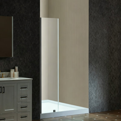 Panneau de douche simple fixe 18 po x 76 po avec verre transparent de 3/8 po (10 mm)