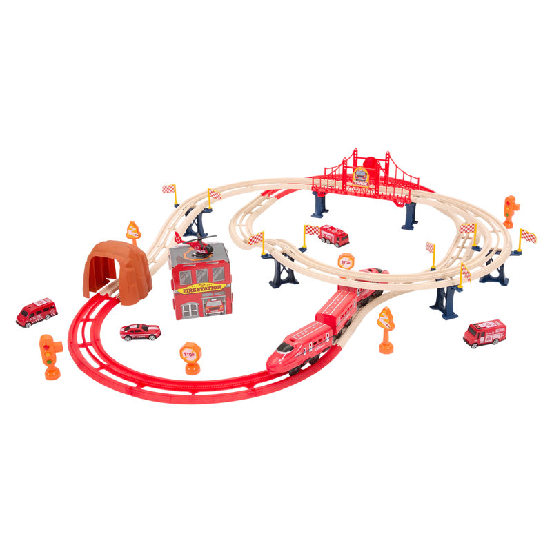 57pcs DIY Fire Rescue Train Toy Set for Kids