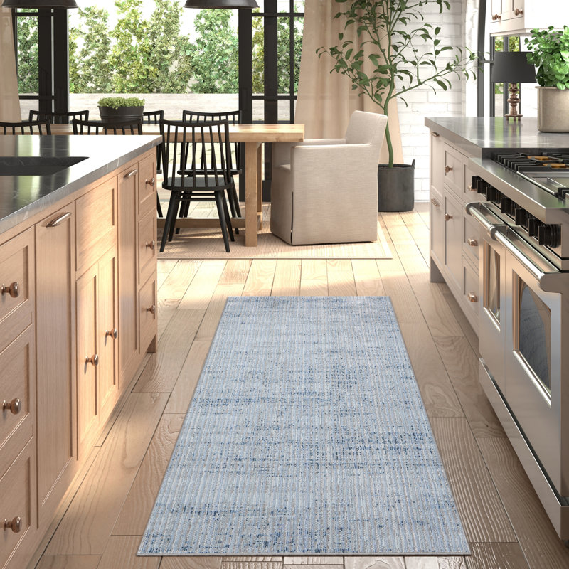 Esser Modern Solid, Accent Rug, Runner 2'6" x 7'3", Blue