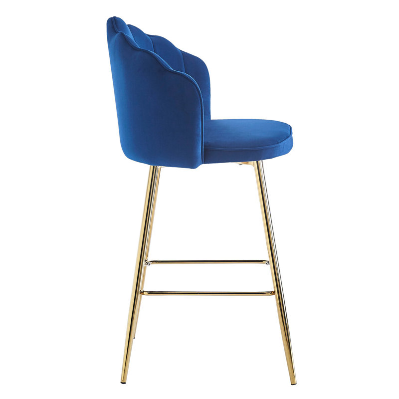 Aygun Upholstered Counter Stool with Metal Frame
