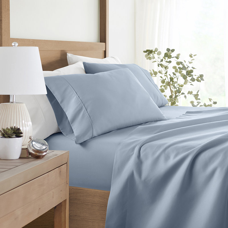 Ensemble de draps en microfibre ultra douce, Complète, Bleu