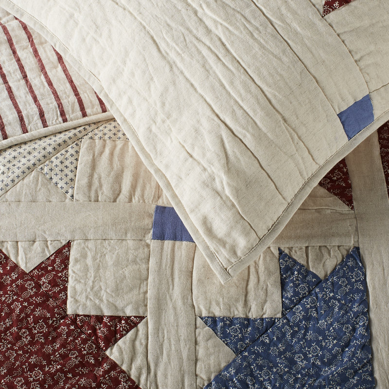 Biala Cotton Blend Patchwork Sham Set, King