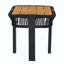 Table d'appoint en bois d'acacia, table de bout d'extérieur pour patio d'une capacité de 120 lb avec corde et structure en métal, table d'appoint carrée pour la cour arrière, balcon, salon