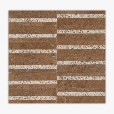 Noce Honed Warsaw Travertine Mosaic