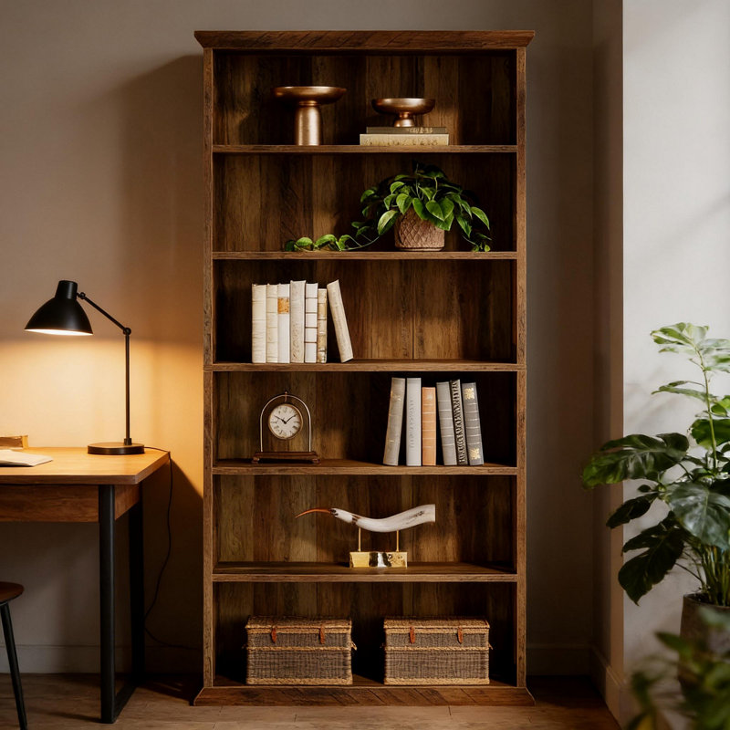 Armoire de rangement, présentoirs de style campagnard, bibliothèque spacieuse