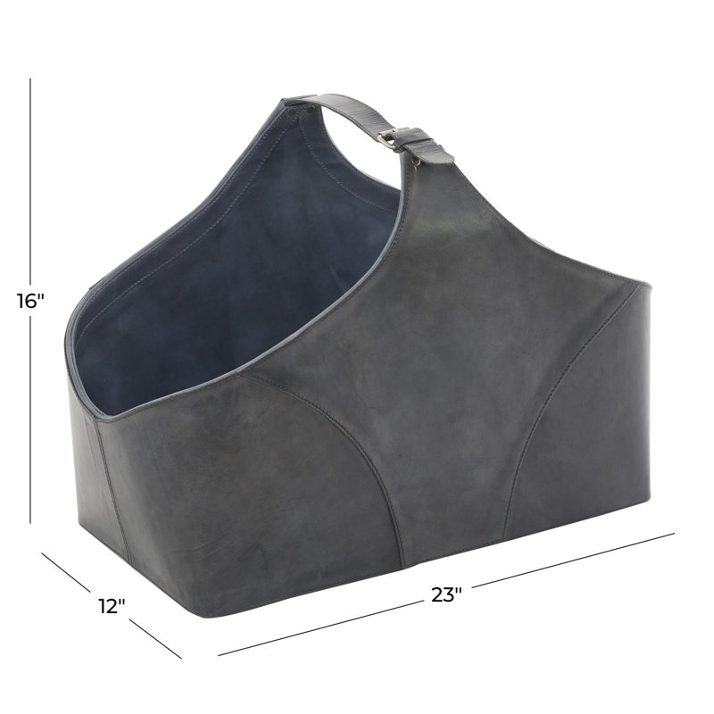 Porte-revues en cuir Lavernia, Gris foncé