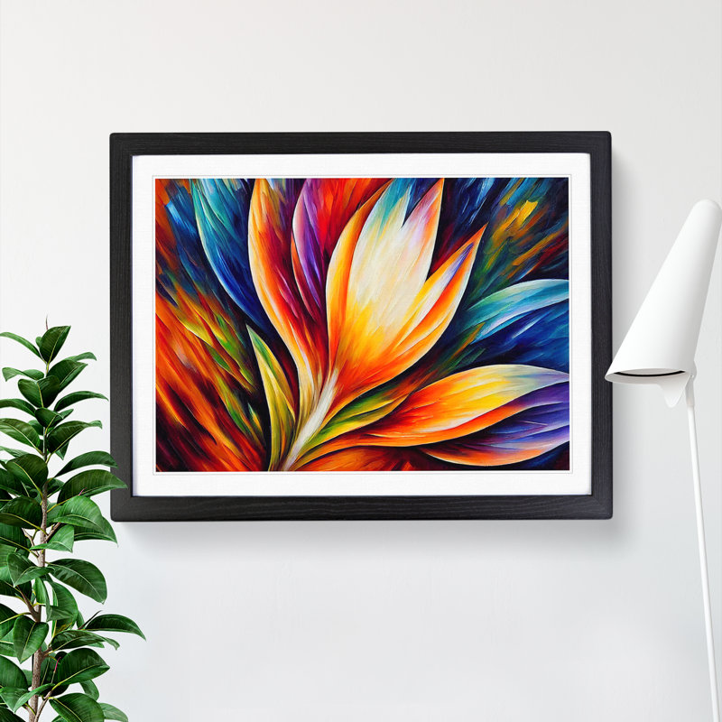 Bird Feather - Single Picture Frame Painting, Black Framed, 46cm H x 64cm W x 2cm D