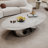 Carnet 49.2" Gold Oval Marble Coffee Table With Artistic Crescent & Sphere Hybrid Base, Modern Coffee Table for Living Room-1368031254-1368031253