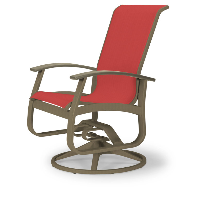 Belle Isle Outdoor Dining Armchair, Beachwood P40, Textured Beachwood, Red 1D Sunbrella®