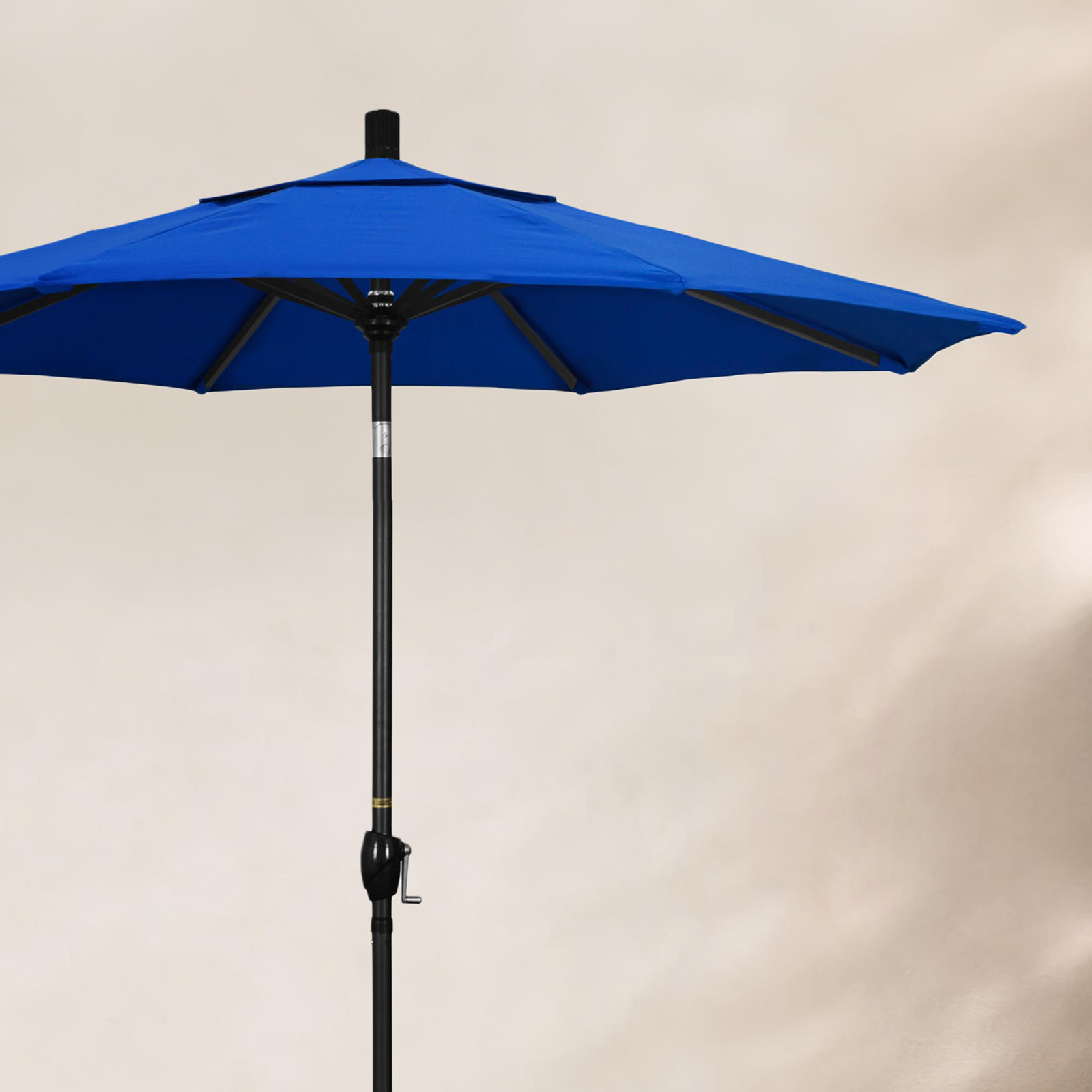 90'' Outdoor Umbrella, Olefin, Black, Royal Blue Performance