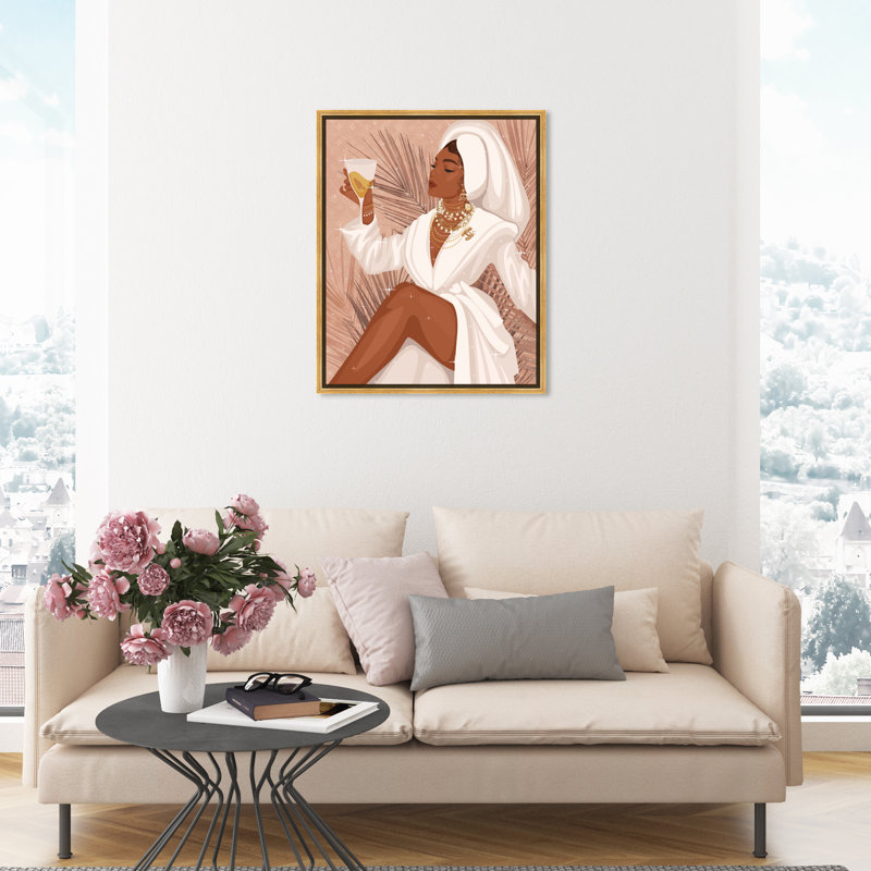 Absolute Fab Girl - Impression sur toile, Toile avec cadre flottant or, H 25,5 po x l 21,5 po