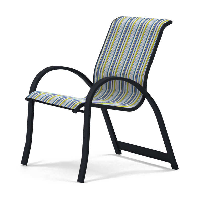 Aruba Stacking Patio Dining Armchair, Yellow, Black
