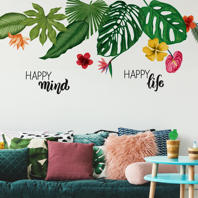 Adhésif décoratif fleurs tropicales