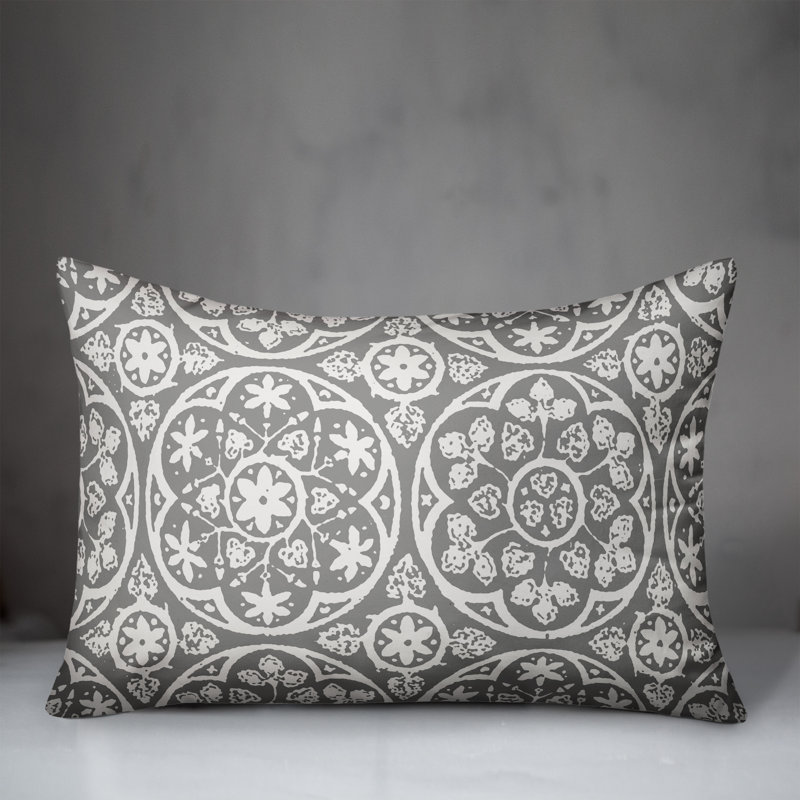 Abstract Outdoor Throw Pillow, Gray