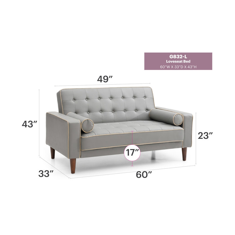 Contemporary Gray Loveseat For Two, Gray