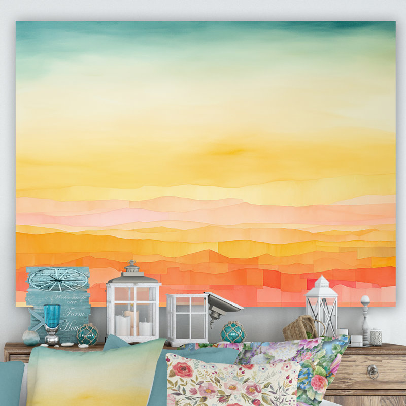 «Bold Sunset Coastal Horizon I», reproduction sur toile, Toile tendue, H 30 po x l 40 po