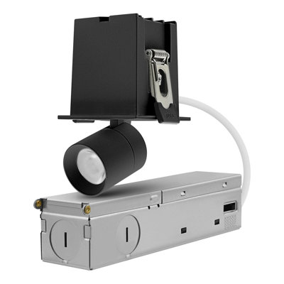 LUXRITE 1-Head Adjustable Recessed LED Spotlight, 5CCT, CRI90, 3W, 200LM, Adjustable Head 355° Rotation & 80° Tilt, Dimmable, IC Rated, ETL, Black